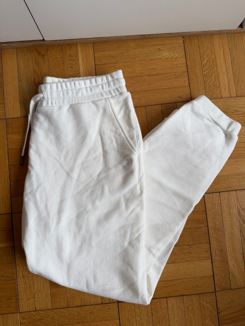 White Cozy Drawstring Sweatpants